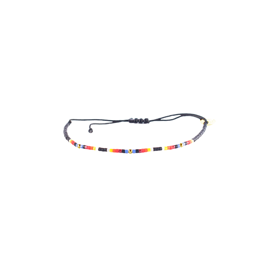 Pulsera Chenoa Azul Con Mostacillas Bañadas En Oro Zazü