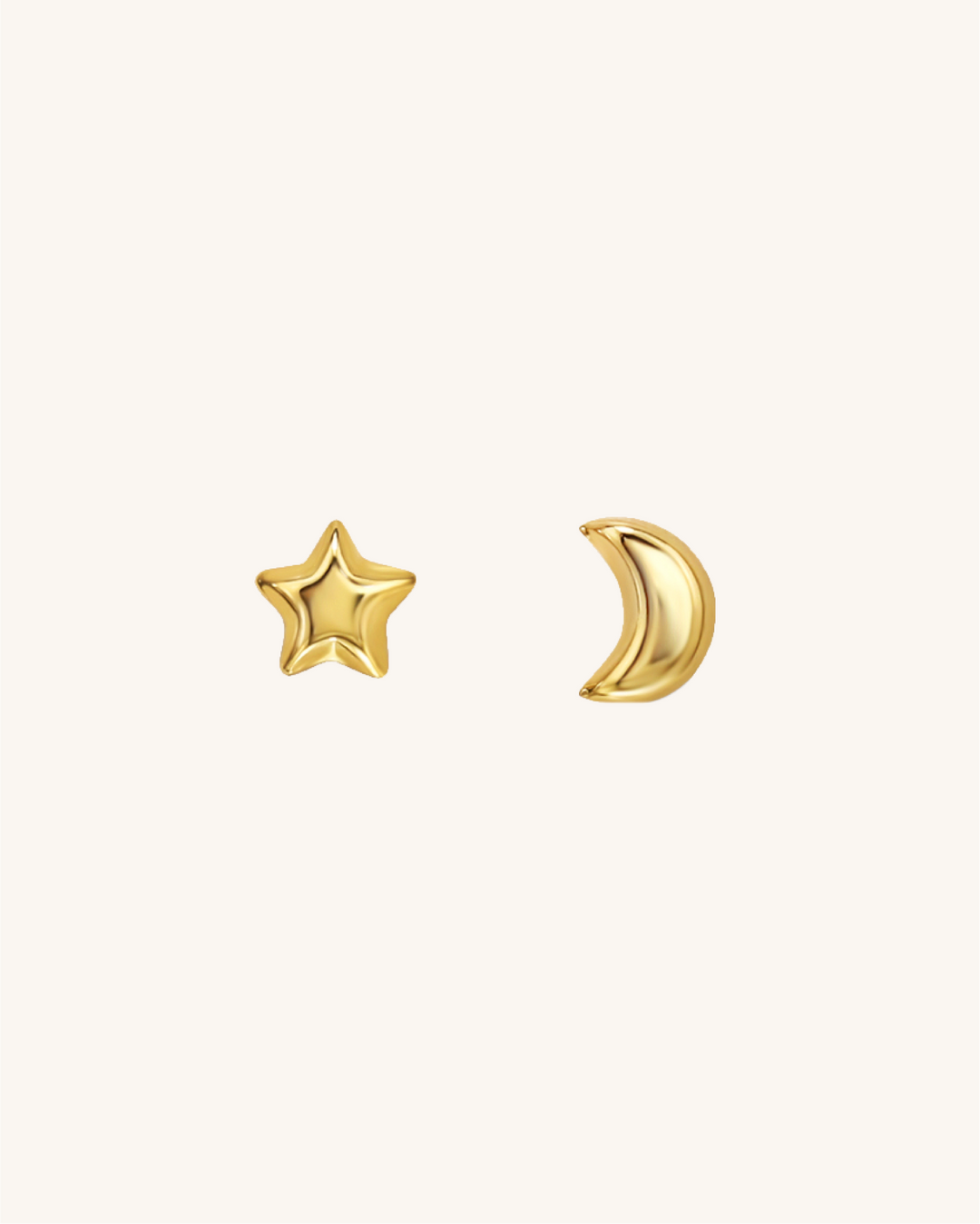 Pack Aritos Luna y Estrella de Plata Bañada en Oro