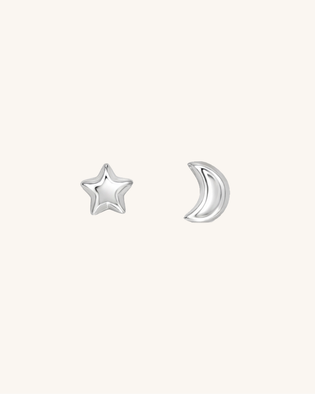 Pack Aritos Luna y Estrella de Plata