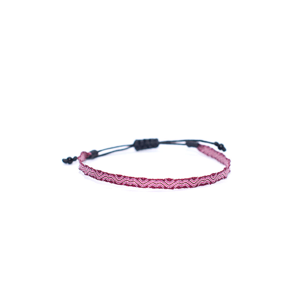 Pulsera Telar Fina Burdeo
