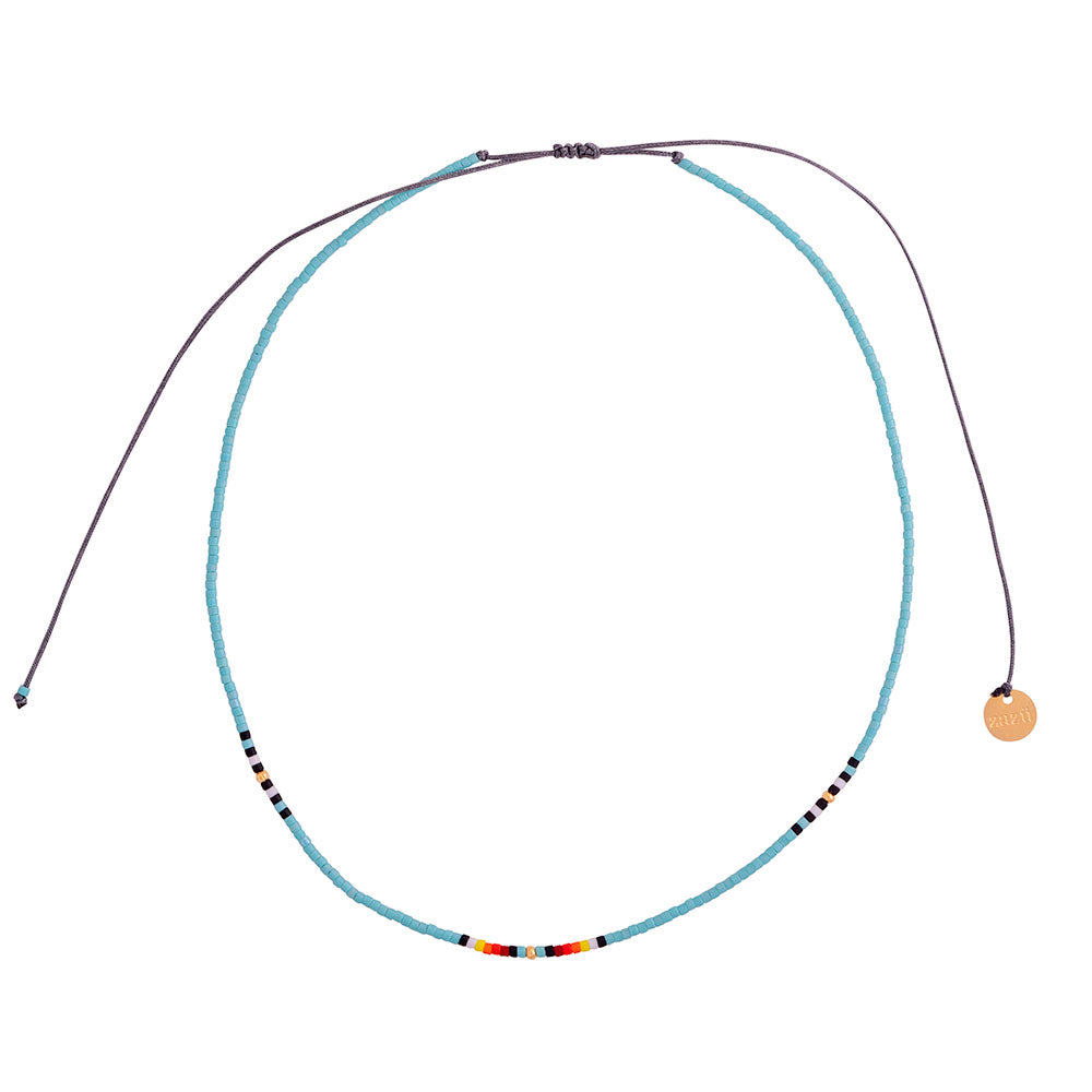 Choker Chenoa Turquesa con Mostacillas Bañadas en Oro - Zazü