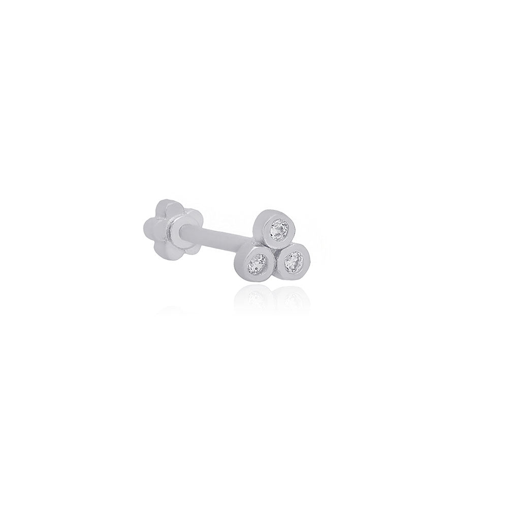 Piercing Triple Circón de Plata