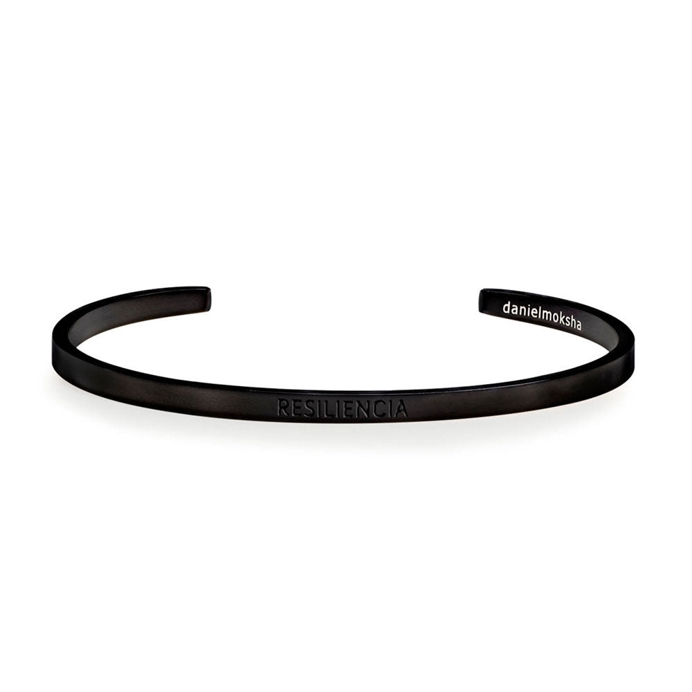 Pulsera Fina de Acero Negro Resiliencia