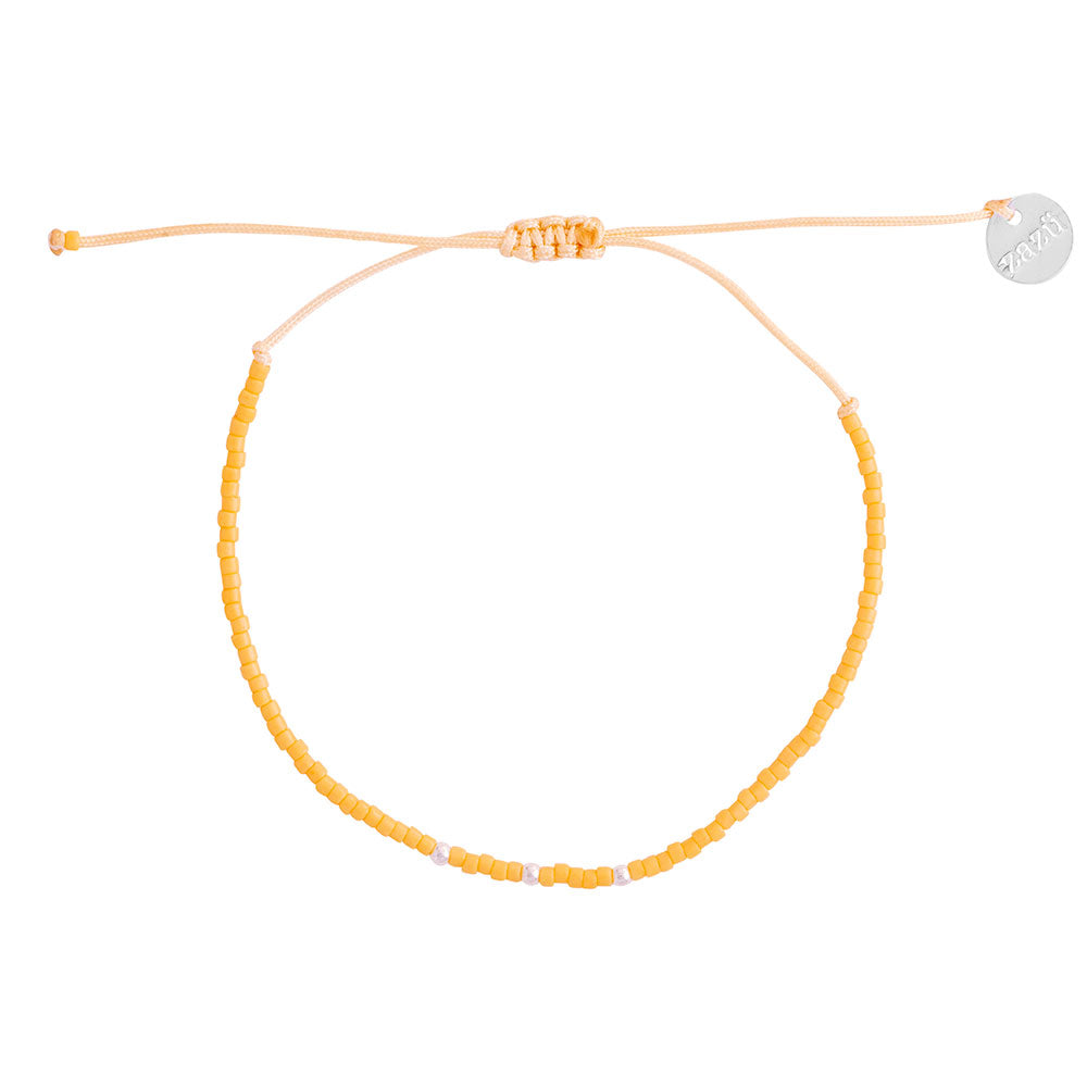 Pulsera Amarilla con Mostacillas de Plata