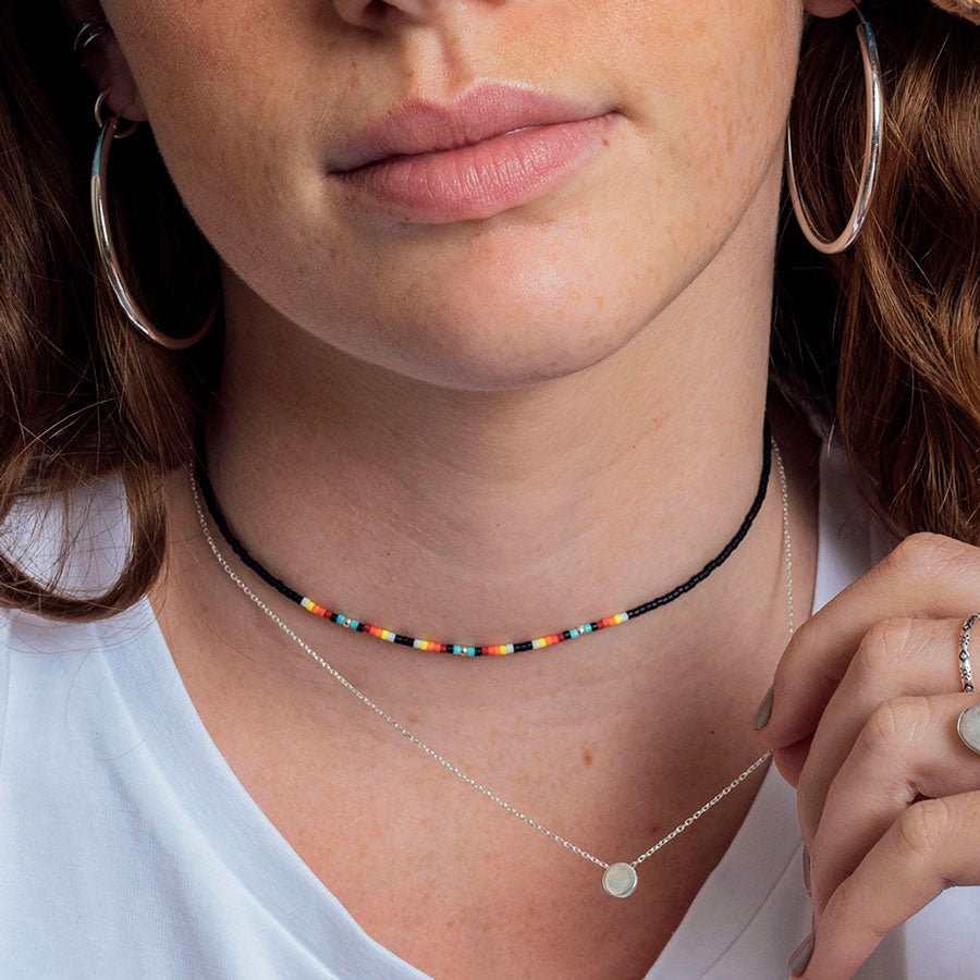 Choker Chenoa con Mostacillas de Plata - Zazü