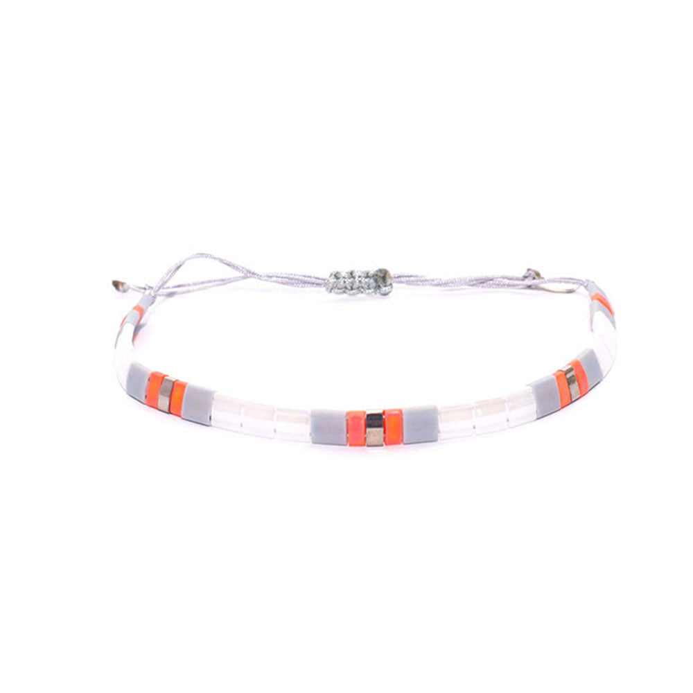 Pulsera Fita Blanca y Naranja