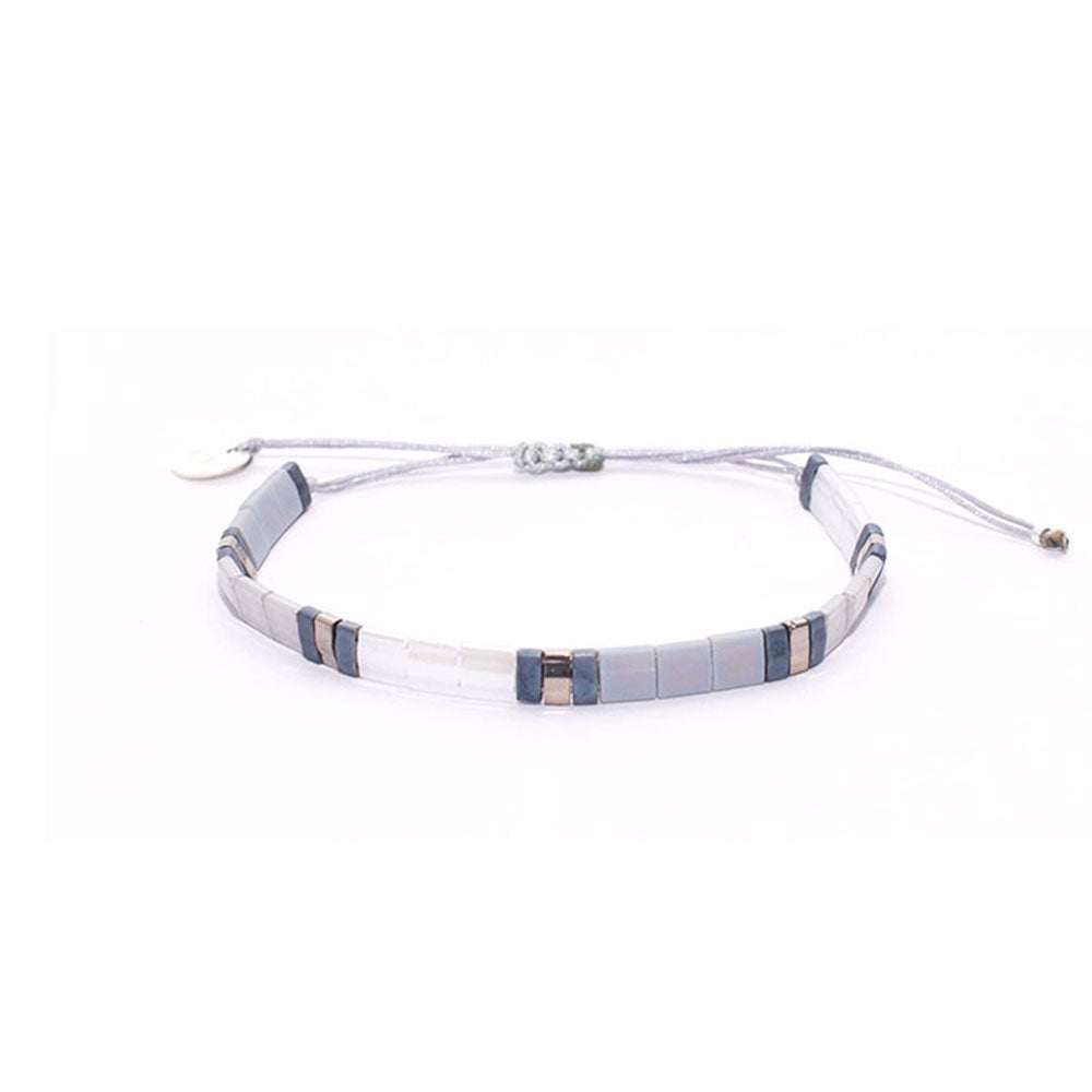 Pulsera Fita Blanca y Gris