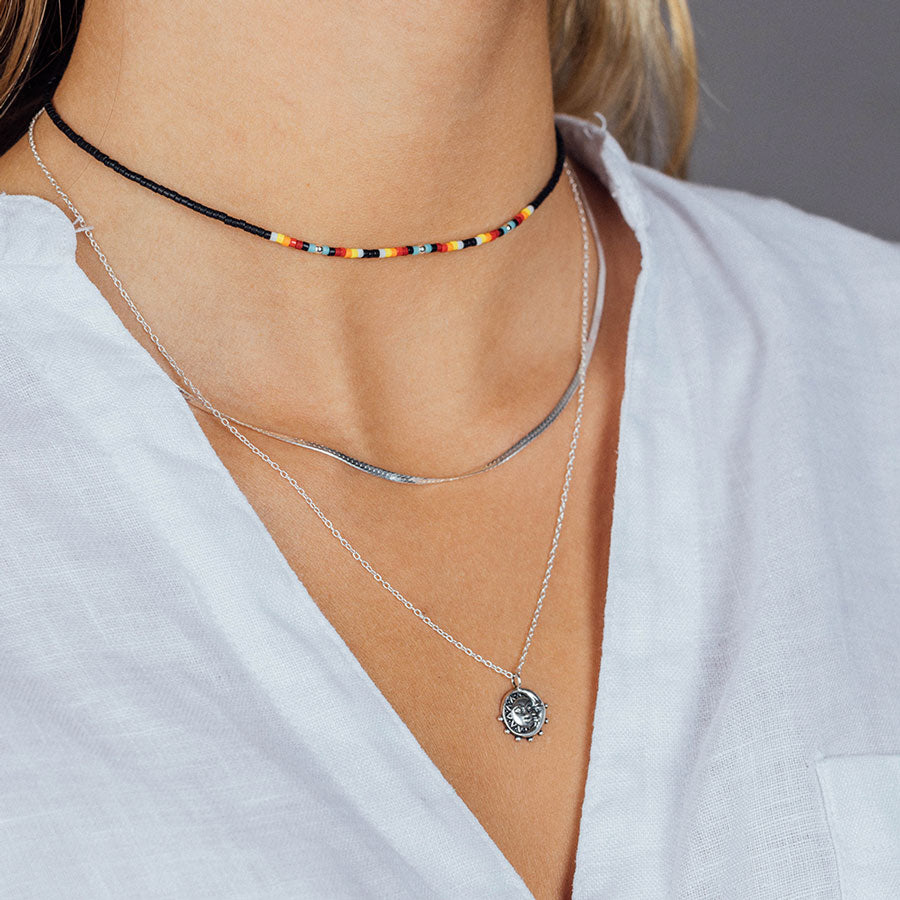 Choker Chenoa con Mostacillas de Plata - Zazü