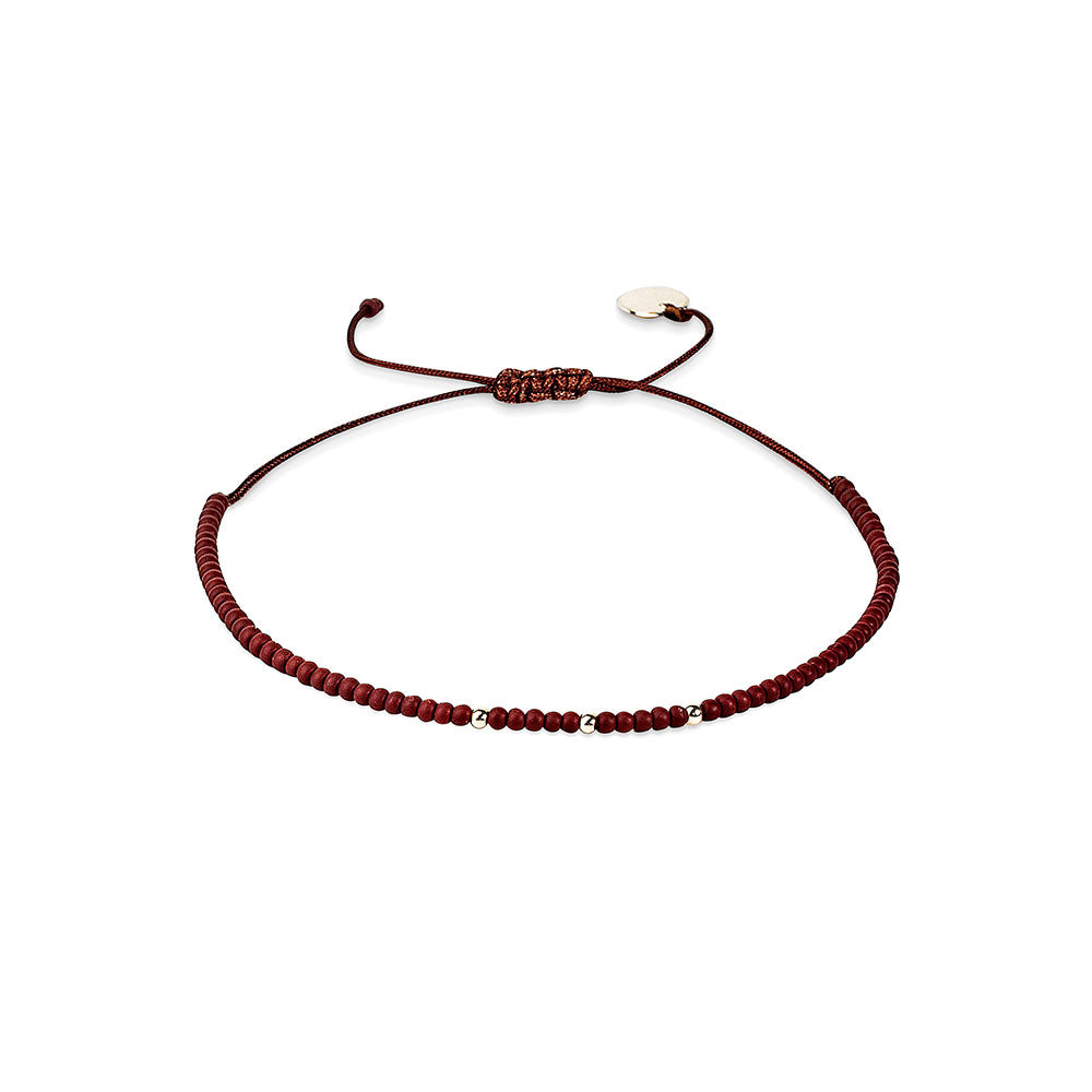 Pulsera Café con Mostacillas de Plata