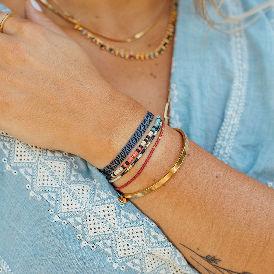 Pulsera Irasema con Mostacillas de Plata