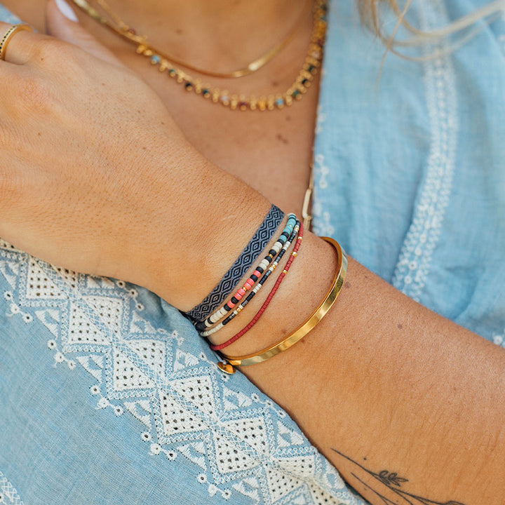 Pulsera Irasema con Mostacillas de Plata