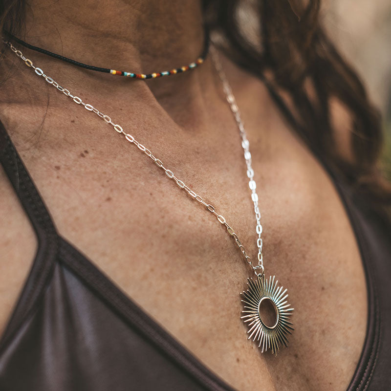 Choker Chenoa con Mostacillas de Plata - Zazü