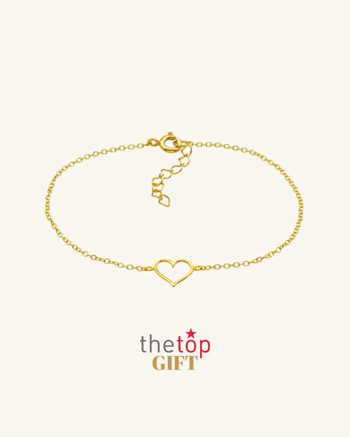 THE TOP - Pulsera Corazón Simple Bañada en Oro