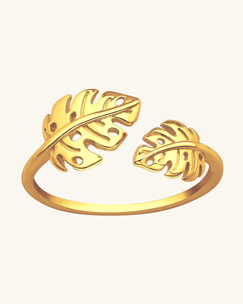 Anillo Monstera Bañado en Oro - Zazü