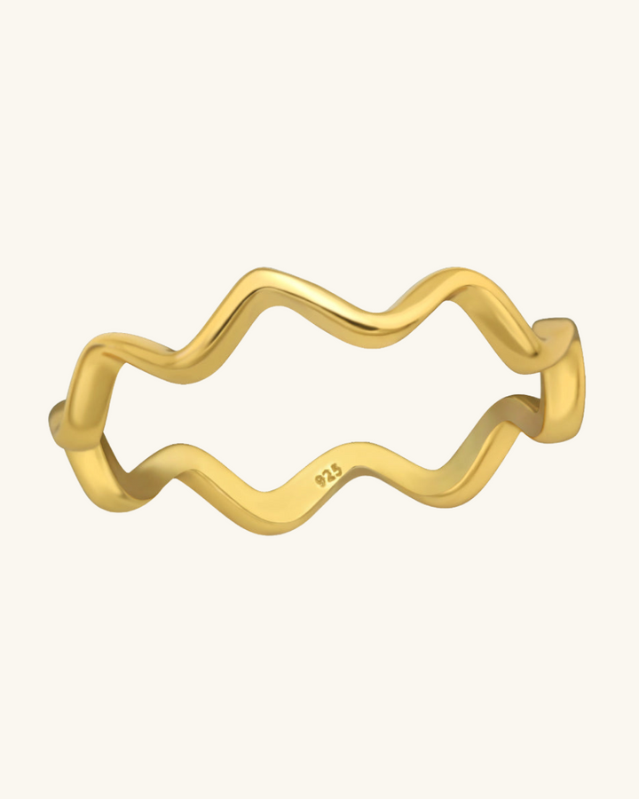 Anillo Zig Zag Bañado en Oro - Zazü