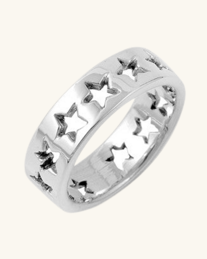 Anillo estrellas caladas