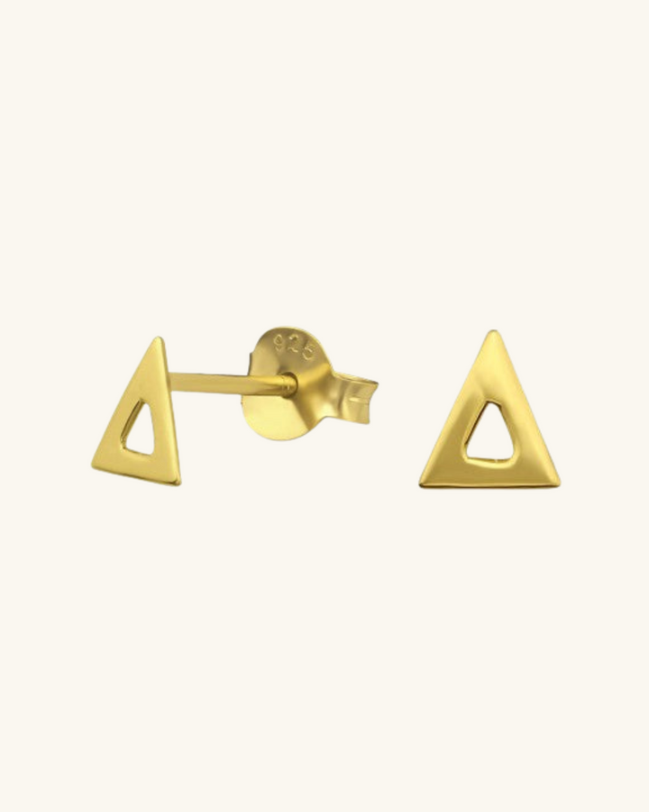 Aros de plata bañado en oro triángulos - Zazü