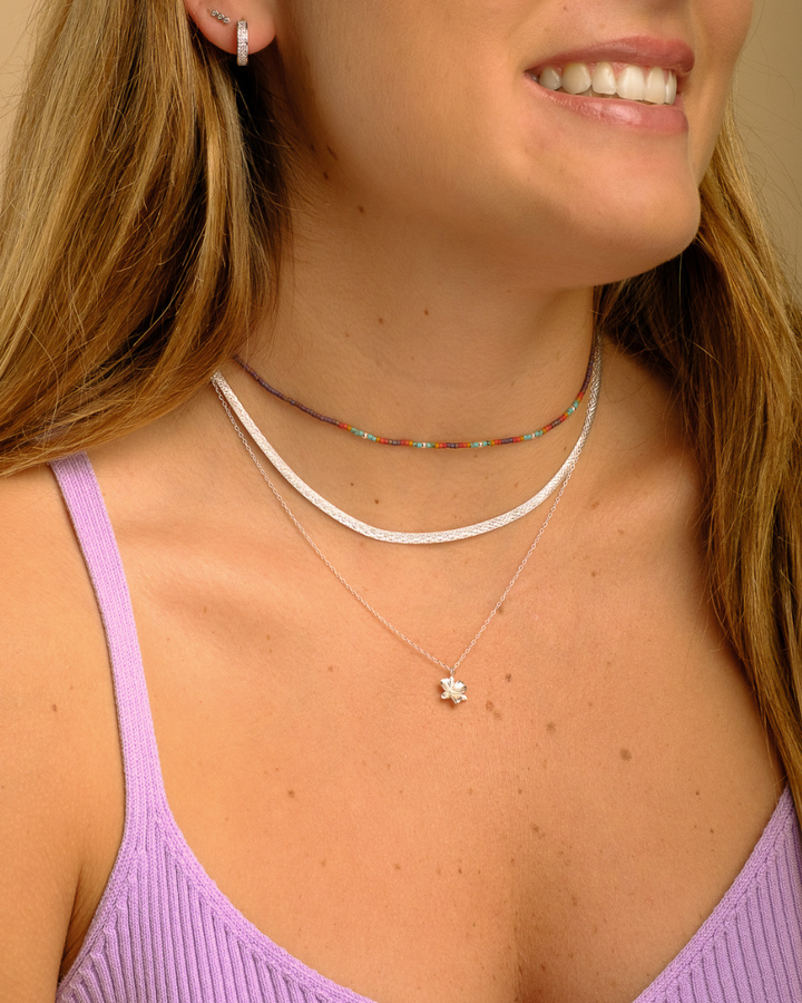 Collar Cinta Reversible de Plata