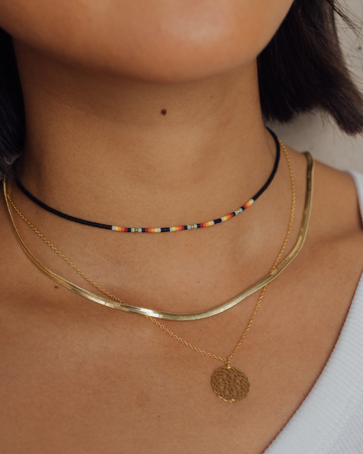 Collar Mosaico Bañado en Oro - Zazü