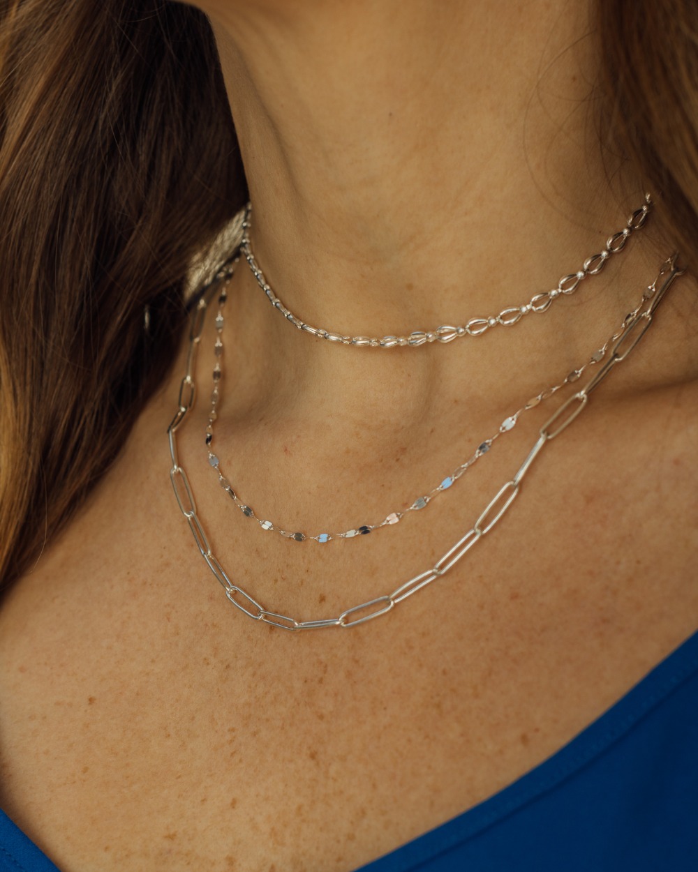 Choker Eslabones Gota de Plata