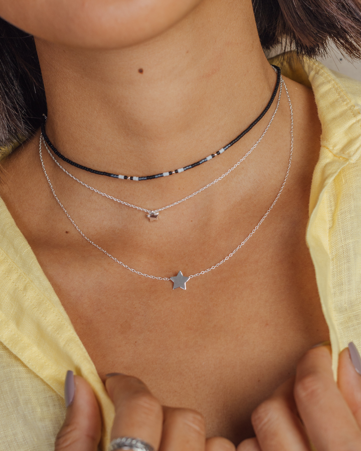 Choker Yanay con Mostacillas de Plata