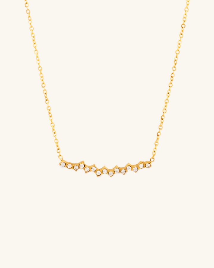 Collar Barra Circones de Acero Bañado en Oro
