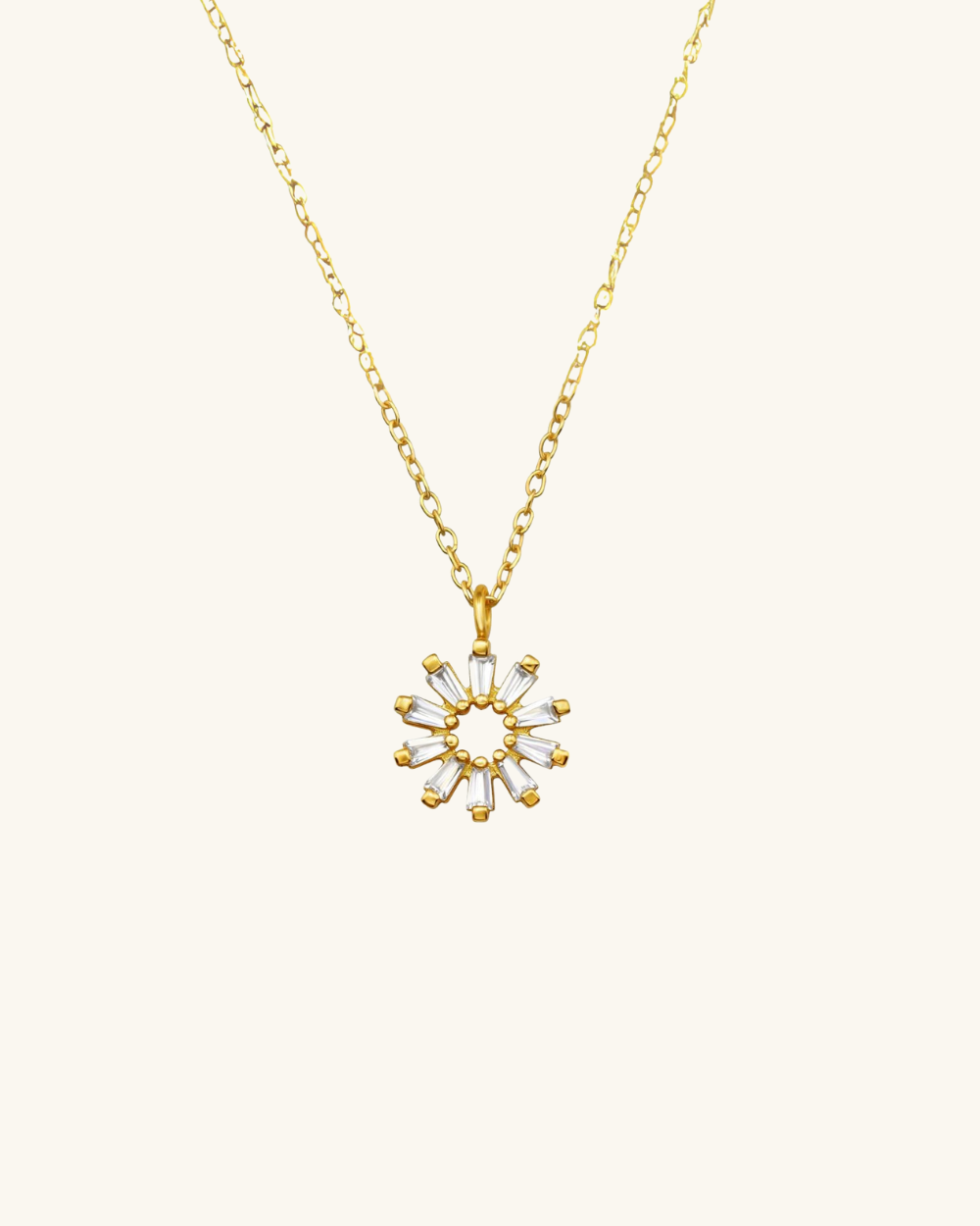 Collar Flor y Circones Bañado en Oro - Zazü