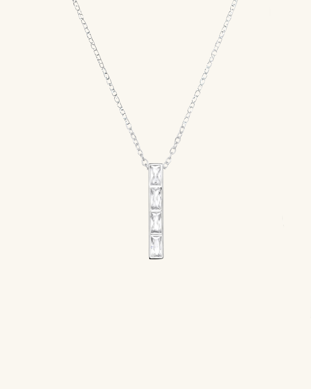 Collar Punto de Luz Baguette de Plata - Zazü