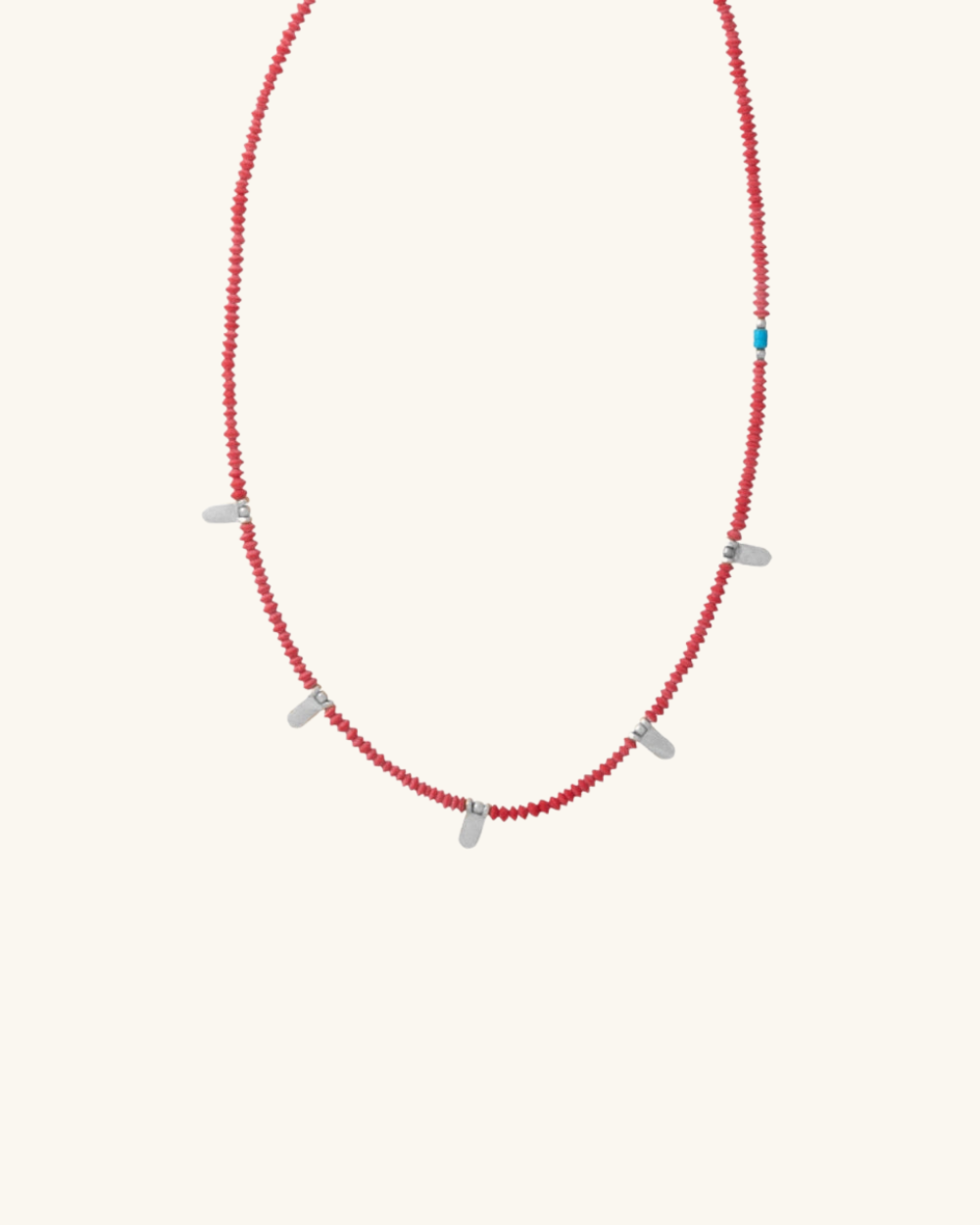 Collar de Coral y Turquesa Plata - Zazü