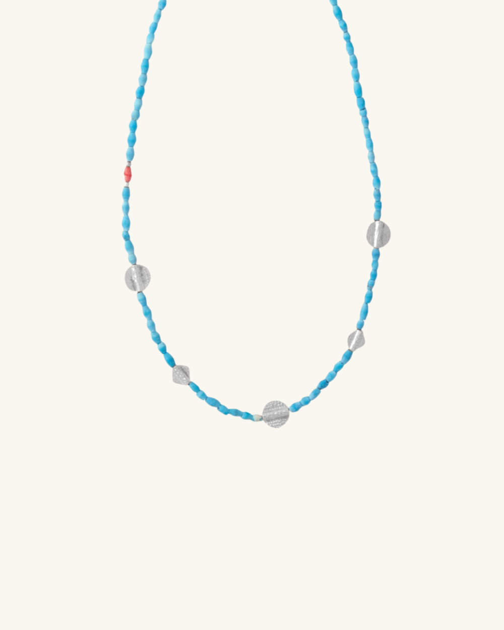 Collar de Turquesa y Coral Plata - Zazü