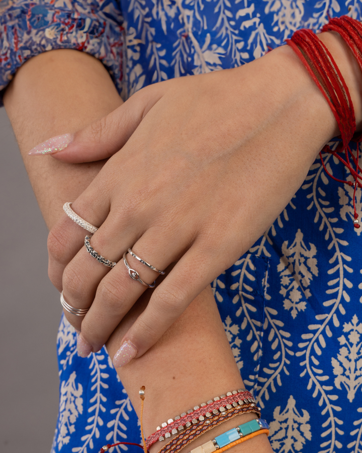 Anillo de Plata con Ojitos