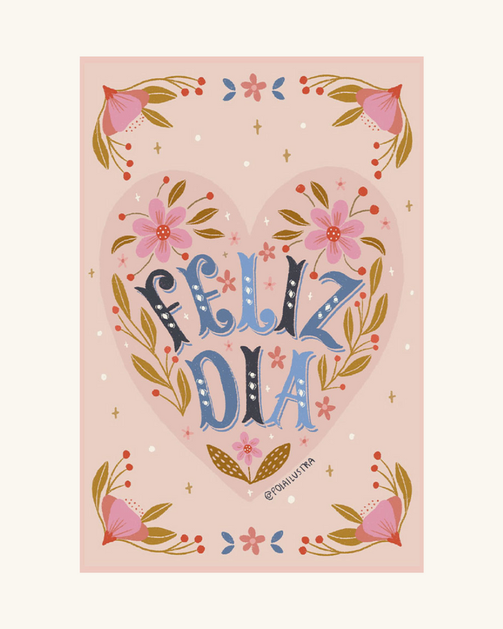 Tarjeta Feliz Día por Pola Ilustra