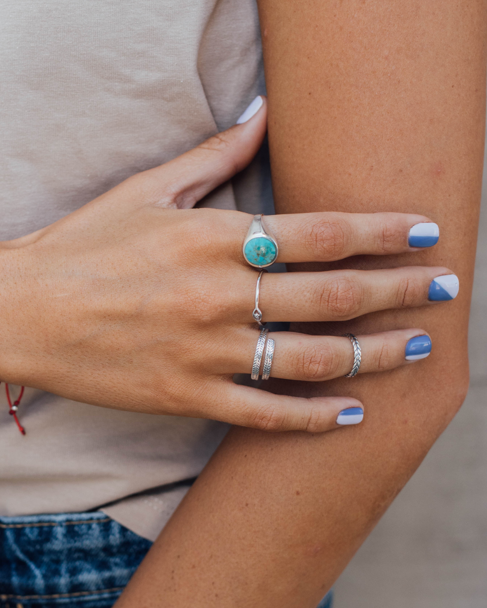 Anillo Sello con Turquesa - Zazü