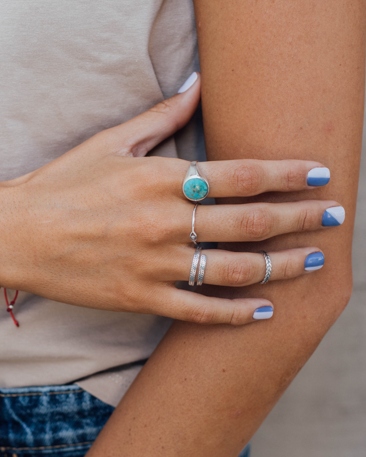 Anillo Sello con Turquesa