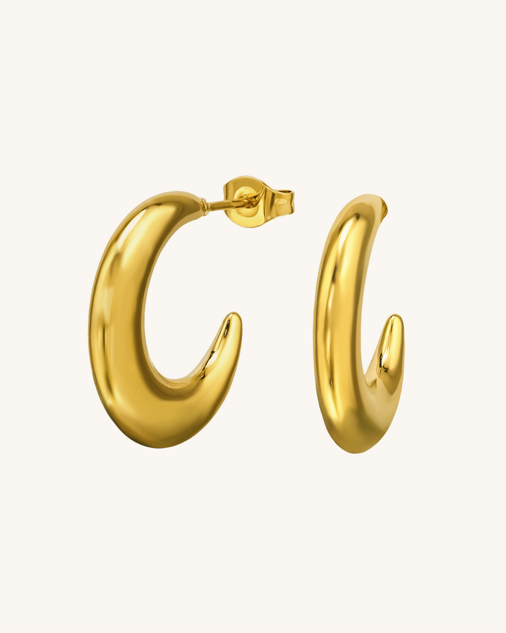 Argollas Elena de Acero Bañado en Oro