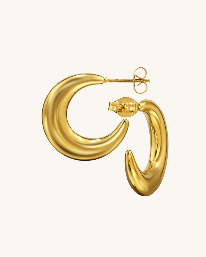 Argollas Elena de Acero Bañado en Oro