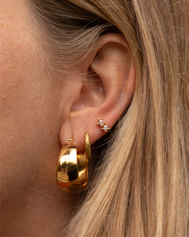 Piercing Doble Circón Bañado en Oro