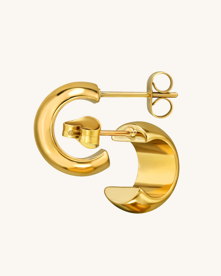 Argollas Giana de Acero Bañado en Oro