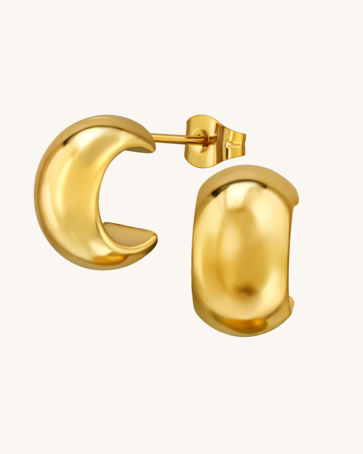 Argollas Giana de Acero Bañado en Oro