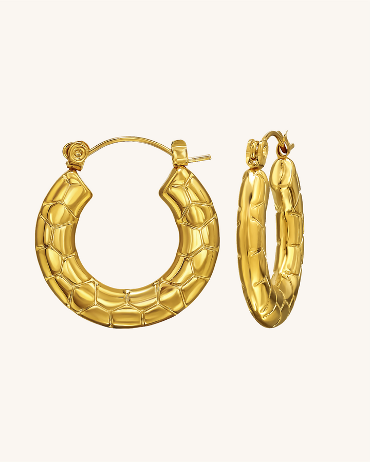 Argollas Pierina de Acero Bañado en Oro