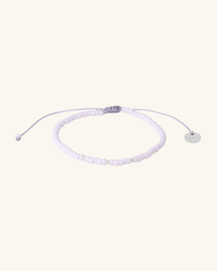 Pulsera Candy Blanca con Mostacillas de Plata