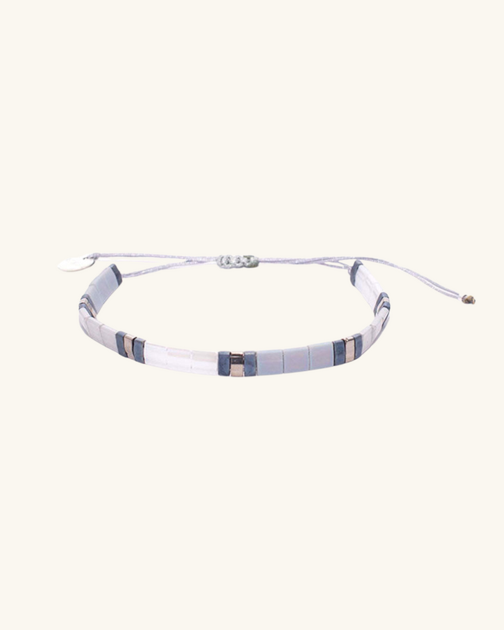 Pulsera Fita Blanca y Gris