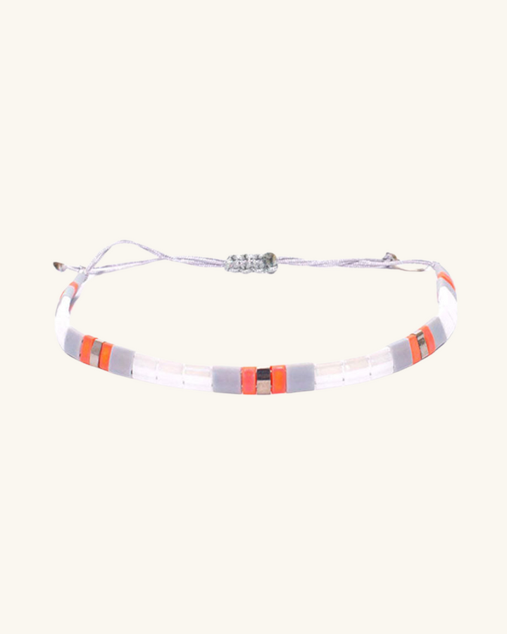 Pulsera Fita Blanca y Naranja