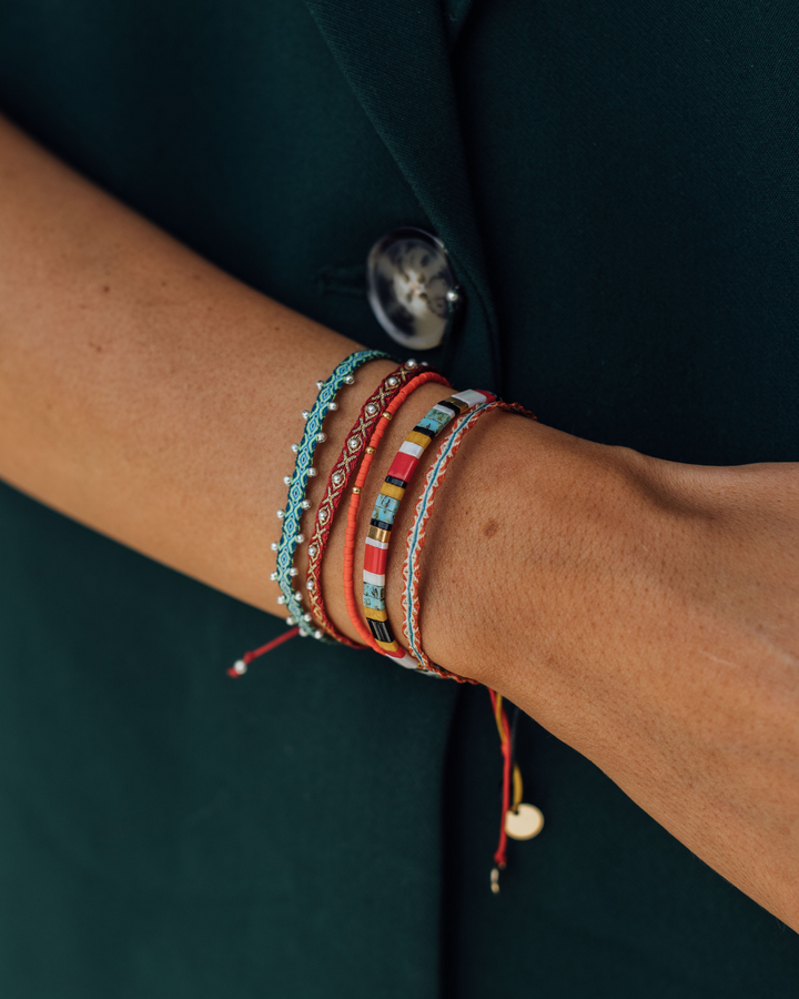 Pulsera Fita Mostaza y Roja