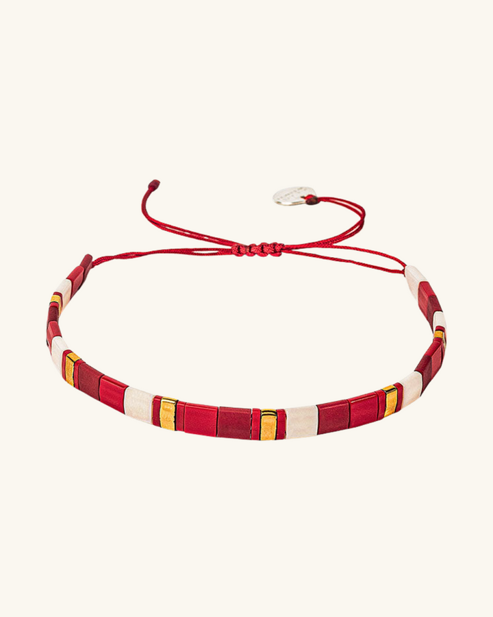 Pulsera Fita Roja y Dorado