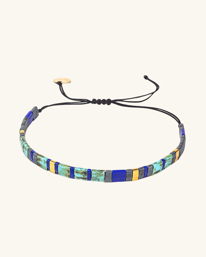 Pulsera Fita Turquesa Picasso y Dorado