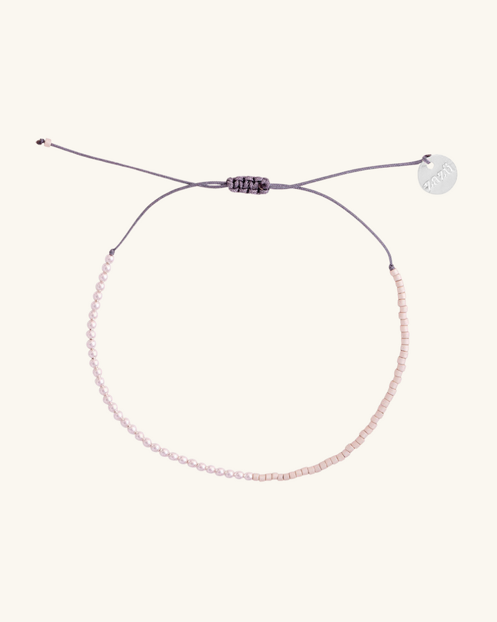 Pulsera Iki Marfil con Mostacillas de Plata
