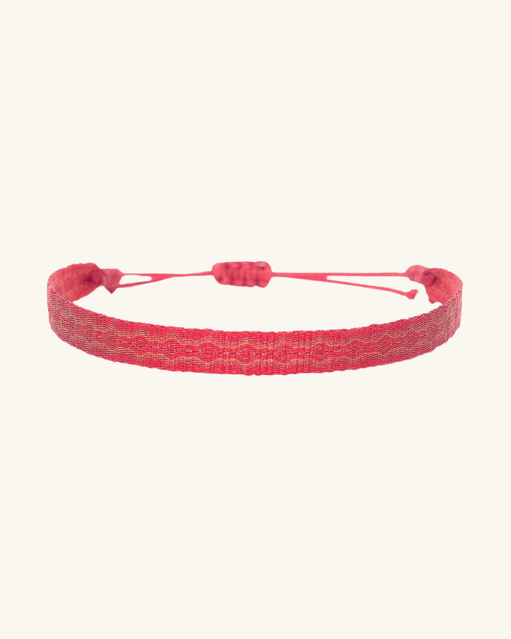 Pulsera Telar Ancha Roja