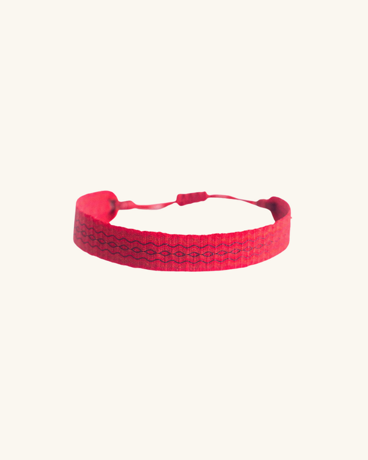 Pulsera Telar Extra Ancha Roja y Negro