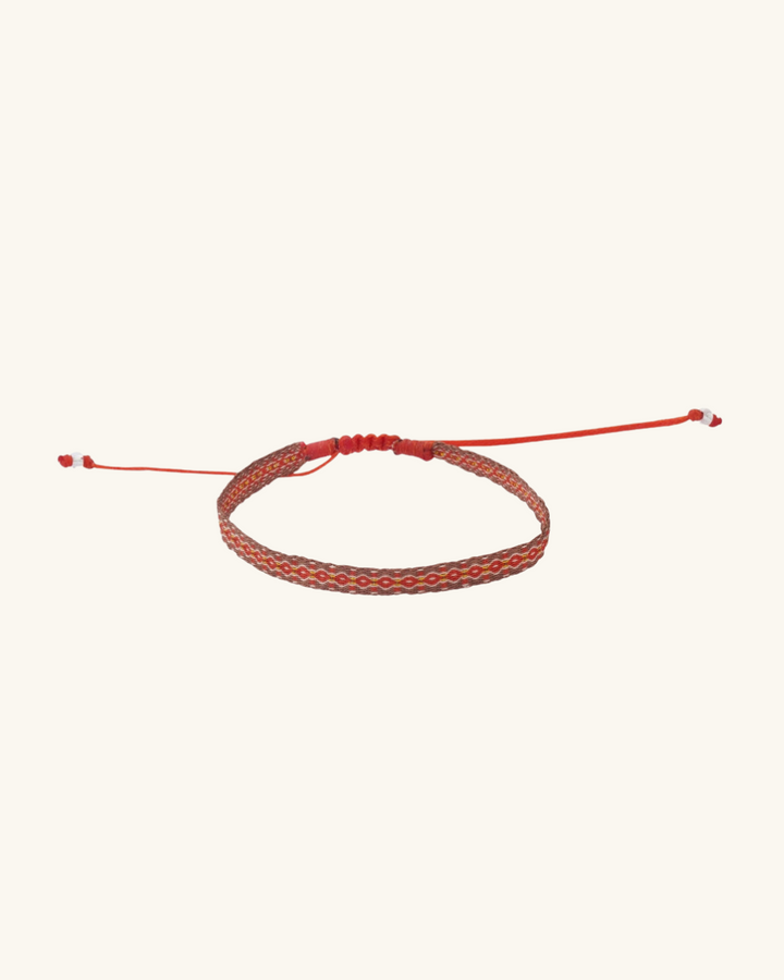 Pulsera Telar Fina Café, Dorado Terracota